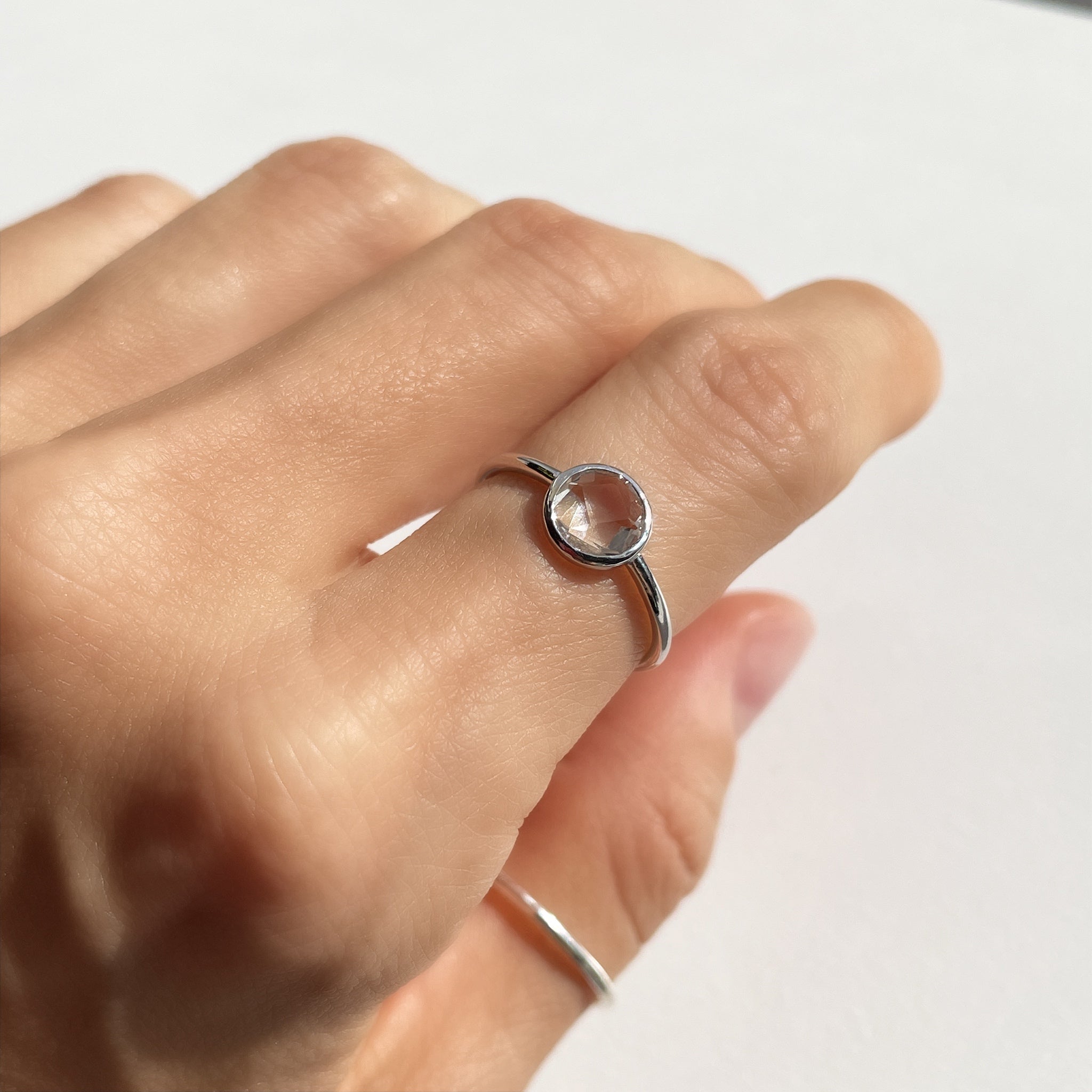 Quartz Droplet Ring (Large)｜クオーツの水滴リング (大)