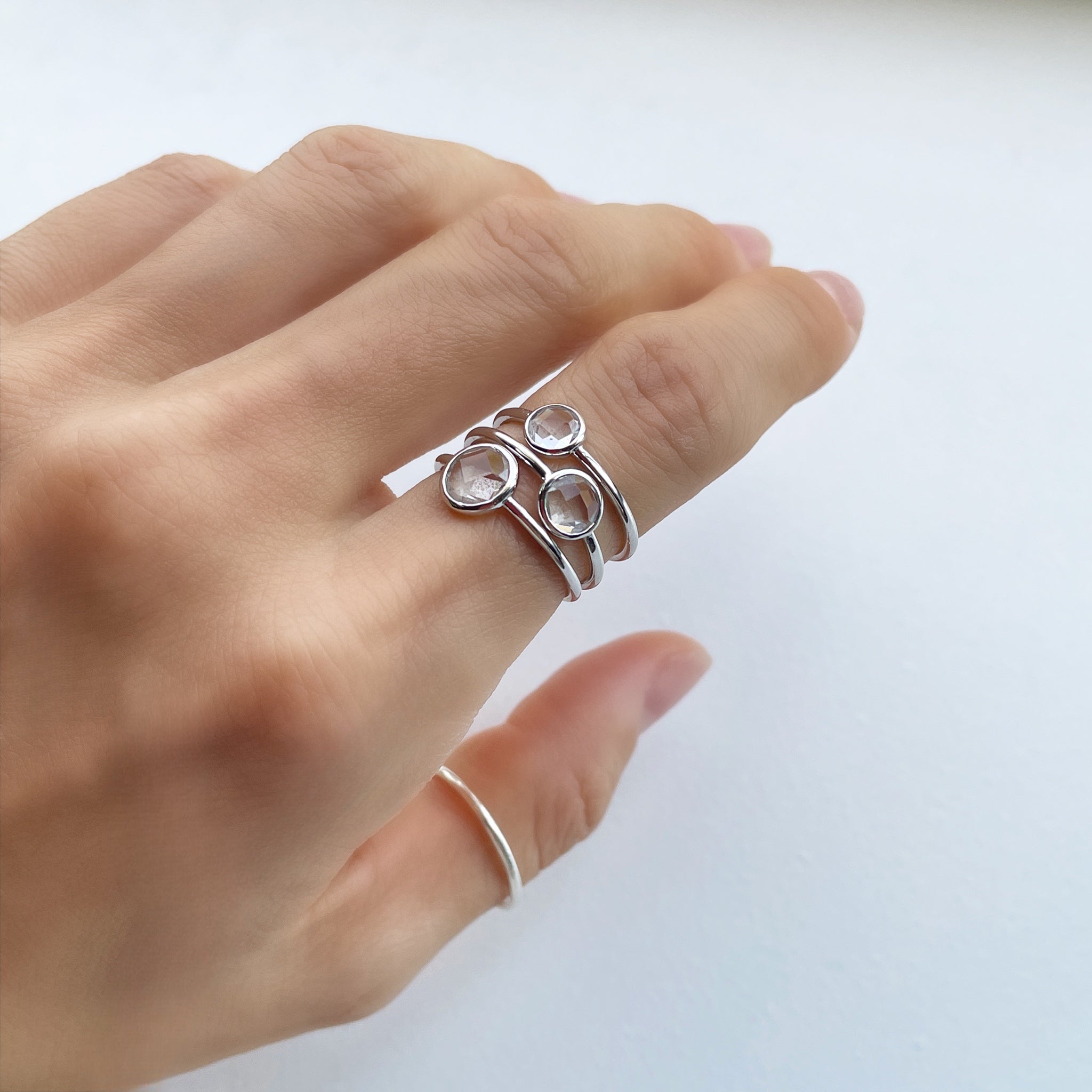 Quartz Droplet Ring (Large)｜クオーツの水滴リング (大)