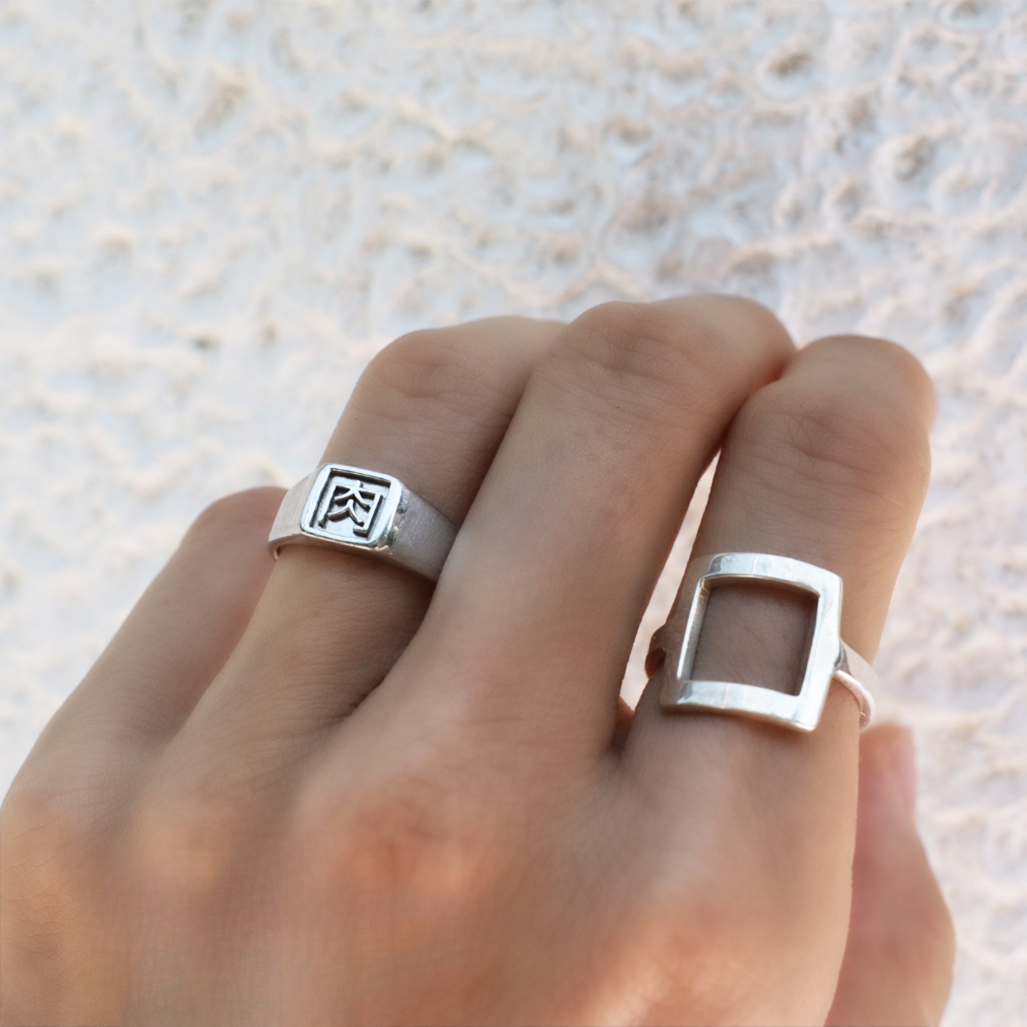 目デザイン 四角形リング Symbolic Rings｜シンボルリング – Neo Scavenger Hunt｜折衷露店ネオスカ